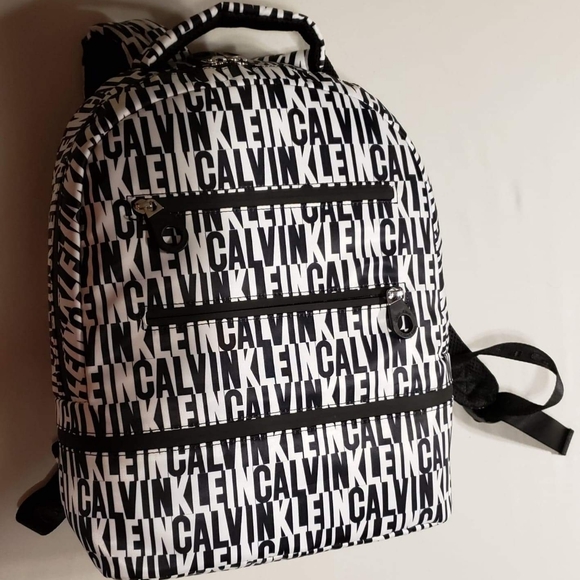 calvin klein black and white backpack